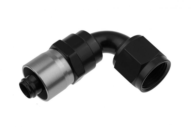 Hovedbilde -06 AN 90 Degree Crimp Style Hose End - Black